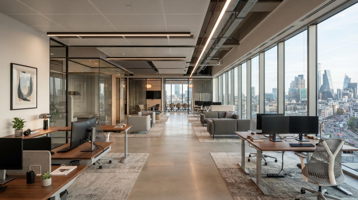 Spacious executive open-plan workplace