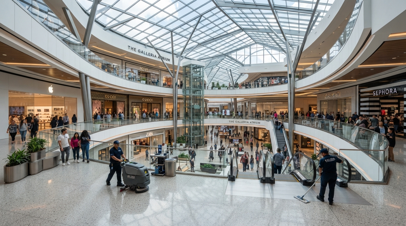 Architectural photography of a contemporary premier retail shopping centre concourse