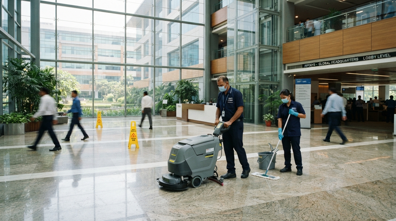 Facility personnel carrying out meticulous maintenance and care